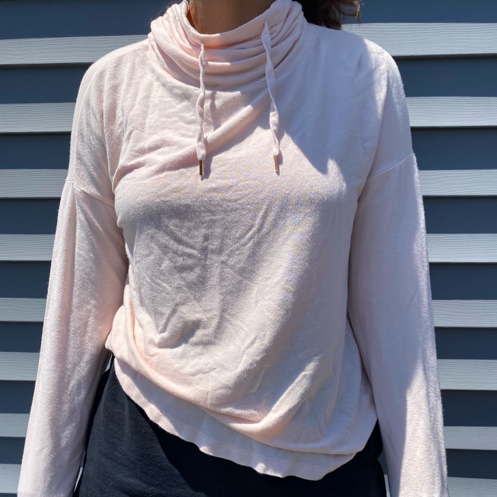 mock turtle neck pink long sleeve